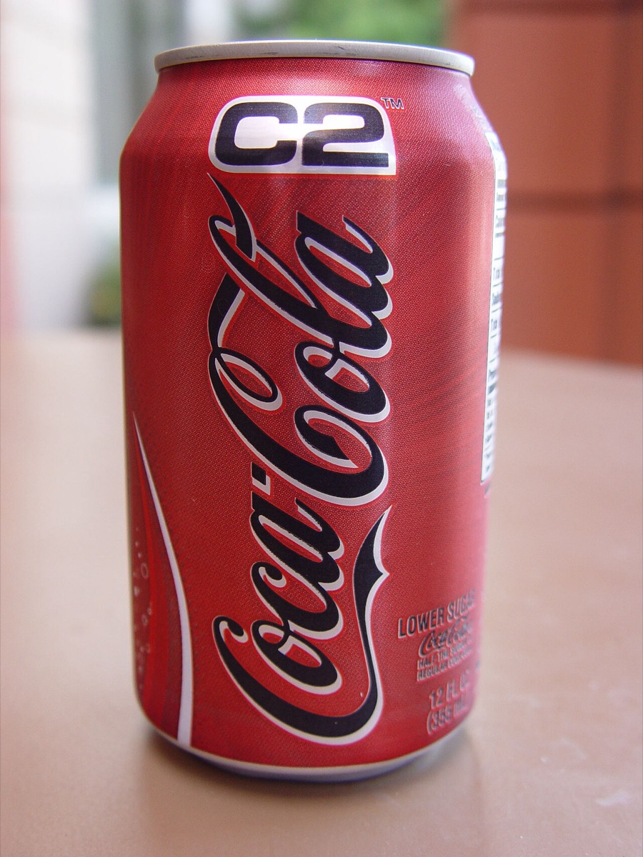 A 12-ounce can of Coca-Cola C2